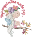 Menina com floral 2