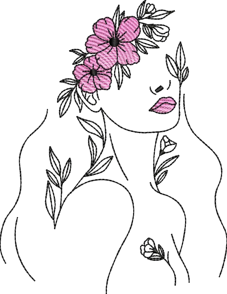 Mulher Redwork 3