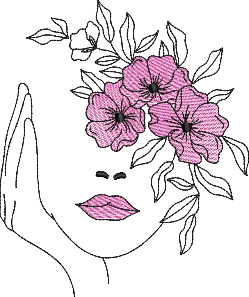 Mulher Redwork 6