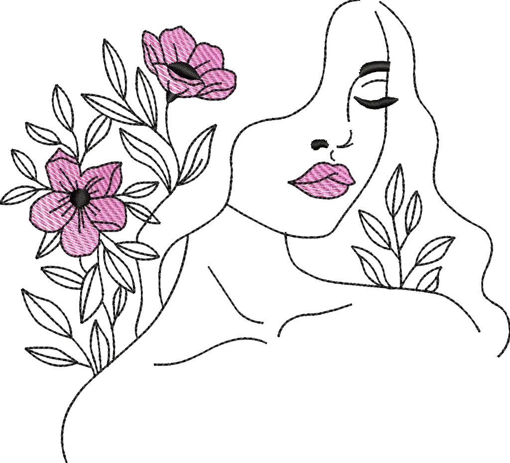 Mulher Redwork 7
