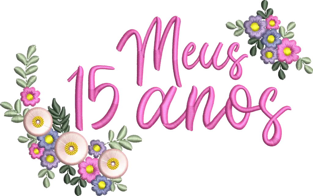 Moldura Floral 15 anos