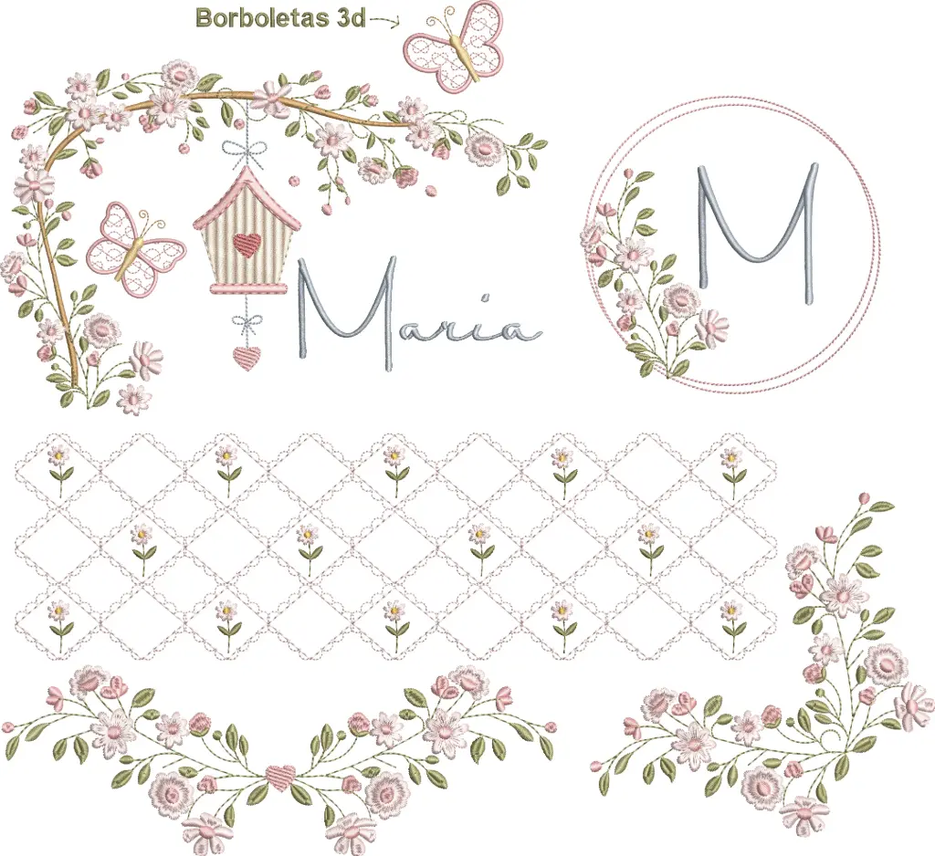 Jardim Encantado com Borboleta 3d