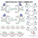 JOGO DE TOALHAS FLORAL E BORBOLETAS