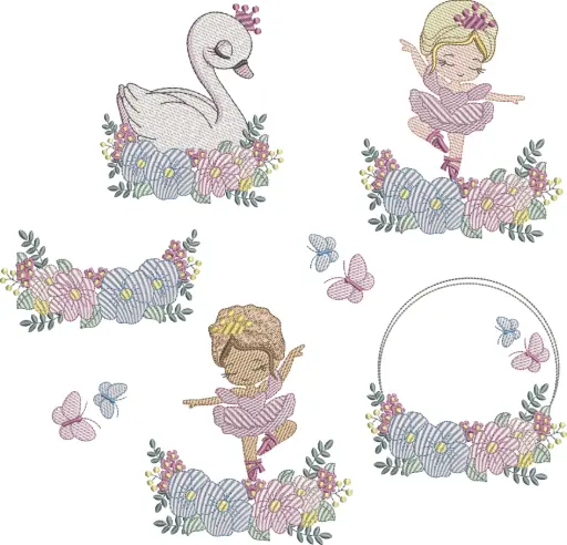 Coleção Doce Bailarina – Bordado Infantil Floral