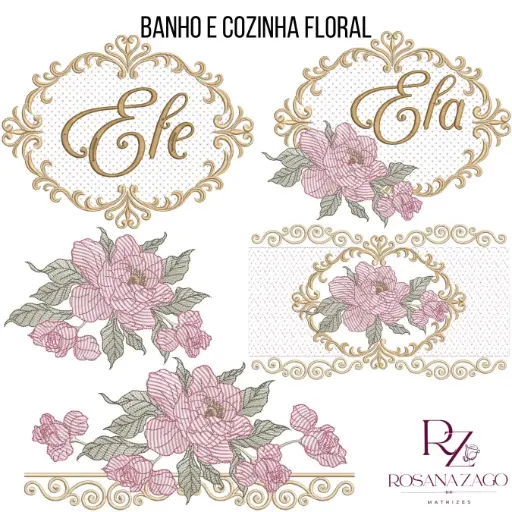 COZINHA E BANHO FLORAL