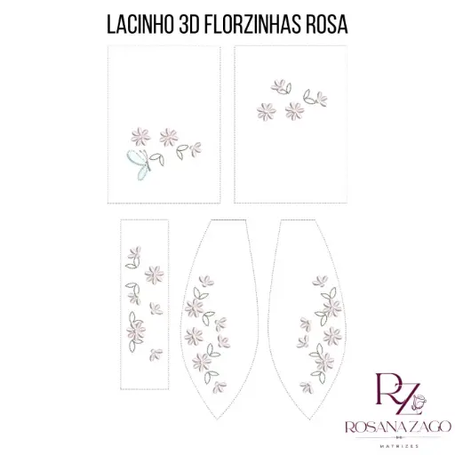 LAÇO 3D FLORZINHA ROSA