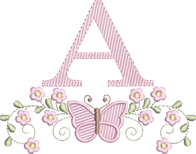 [COLEÇÃO] Alfabeto Floral com Borboleta