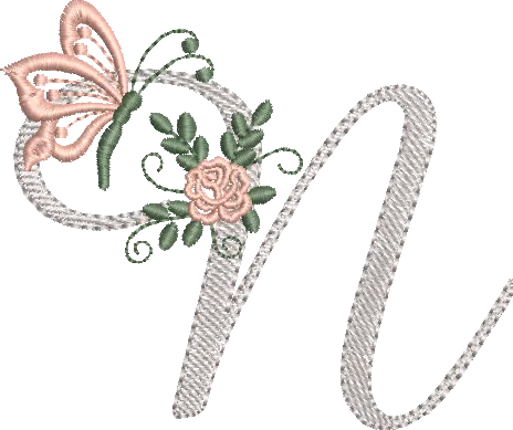 Alfabeto Delicado com Borboleta N