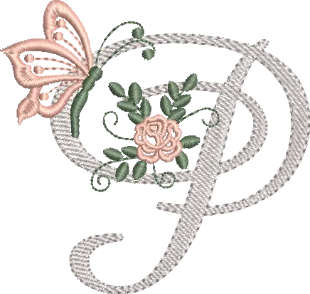 Alfabeto Delicado com Borboleta P