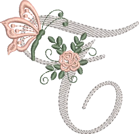 Alfabeto Delicado com Borboleta T