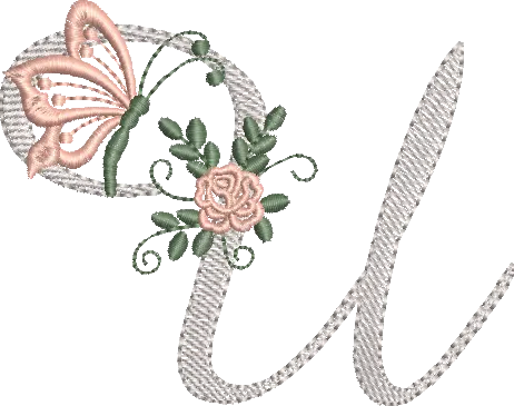 Alfabeto Delicado com Borboleta U