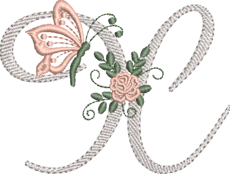 Alfabeto Delicado com Borboleta X