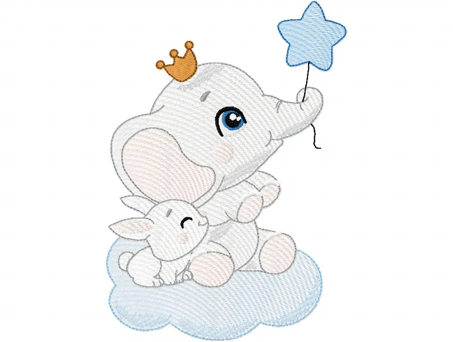 [MT-C049-1] Elefantinho com Estrela e Nuvem 1