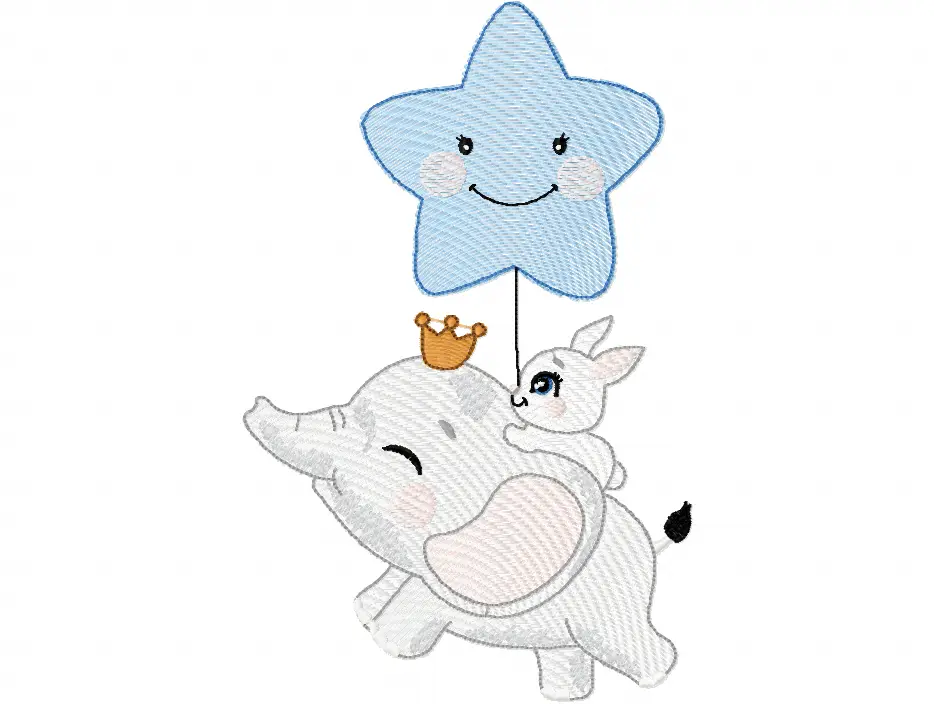 Elefantinho com Estrela e Nuvem 3