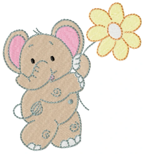 [MT-G312] [ANIMAIS]Elefante florzinha