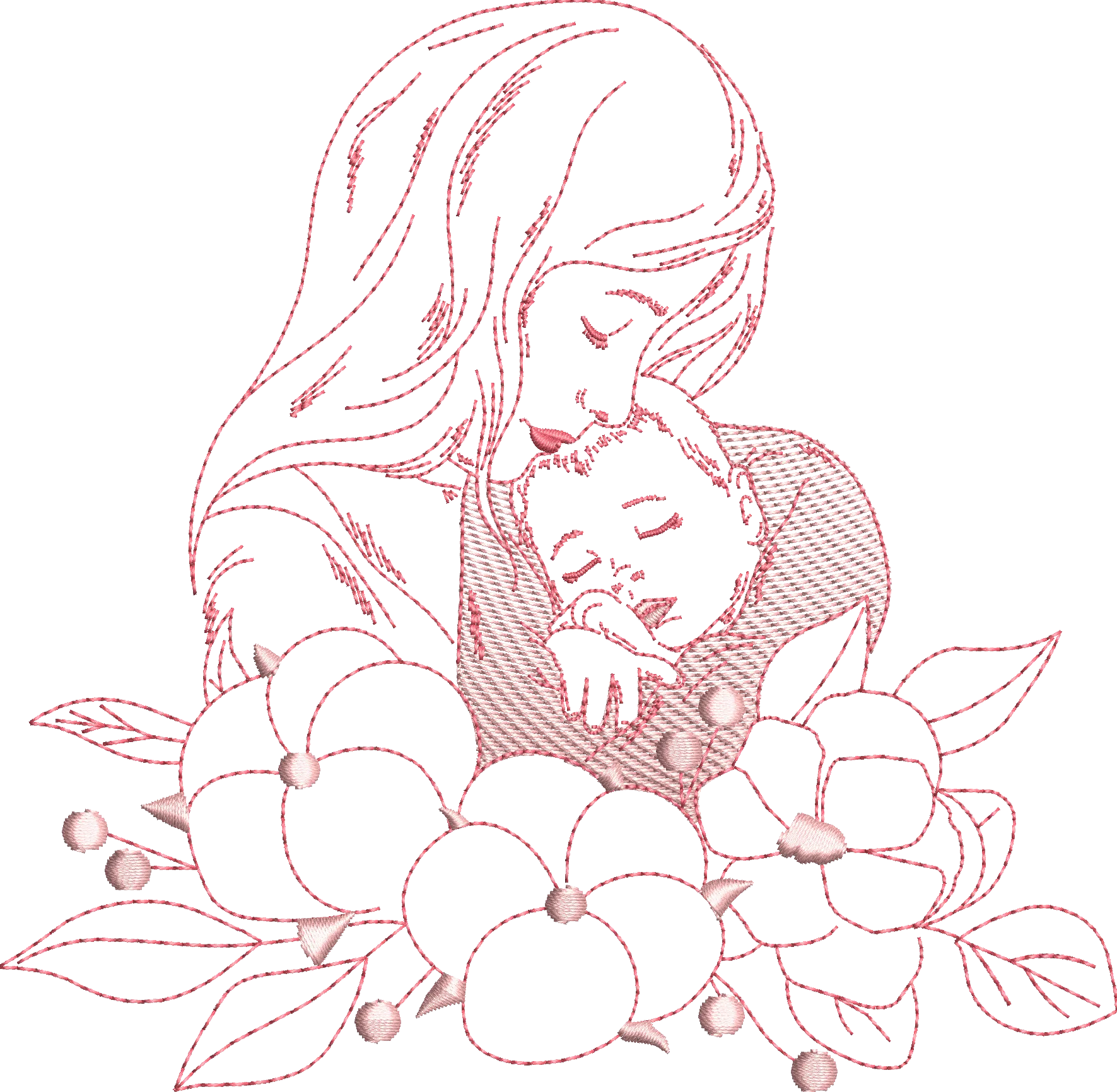 [MT-C128-2] Mãe e Bebê Flor